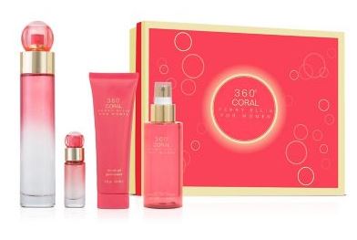 Estuche Perry Ellis 360 Coral Mujer EDP 4PZ Perfume100ml+Perfume Mini+Gel De Ducha+Splash Mist